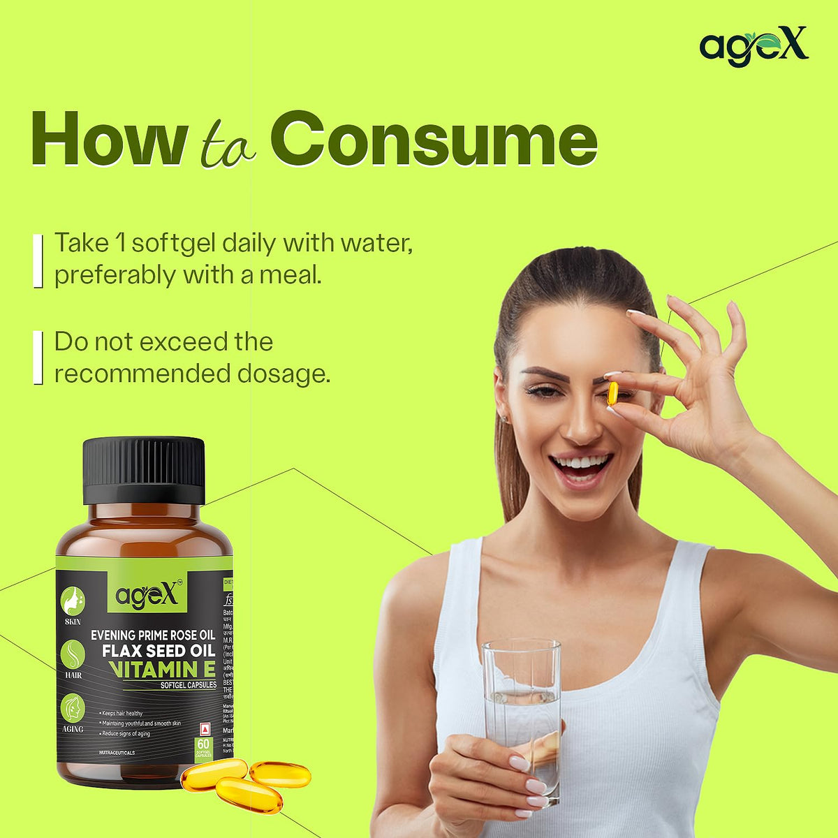 AgeX Vitamin E + Evening Primrose Oil - Skin & Hormonal Balance