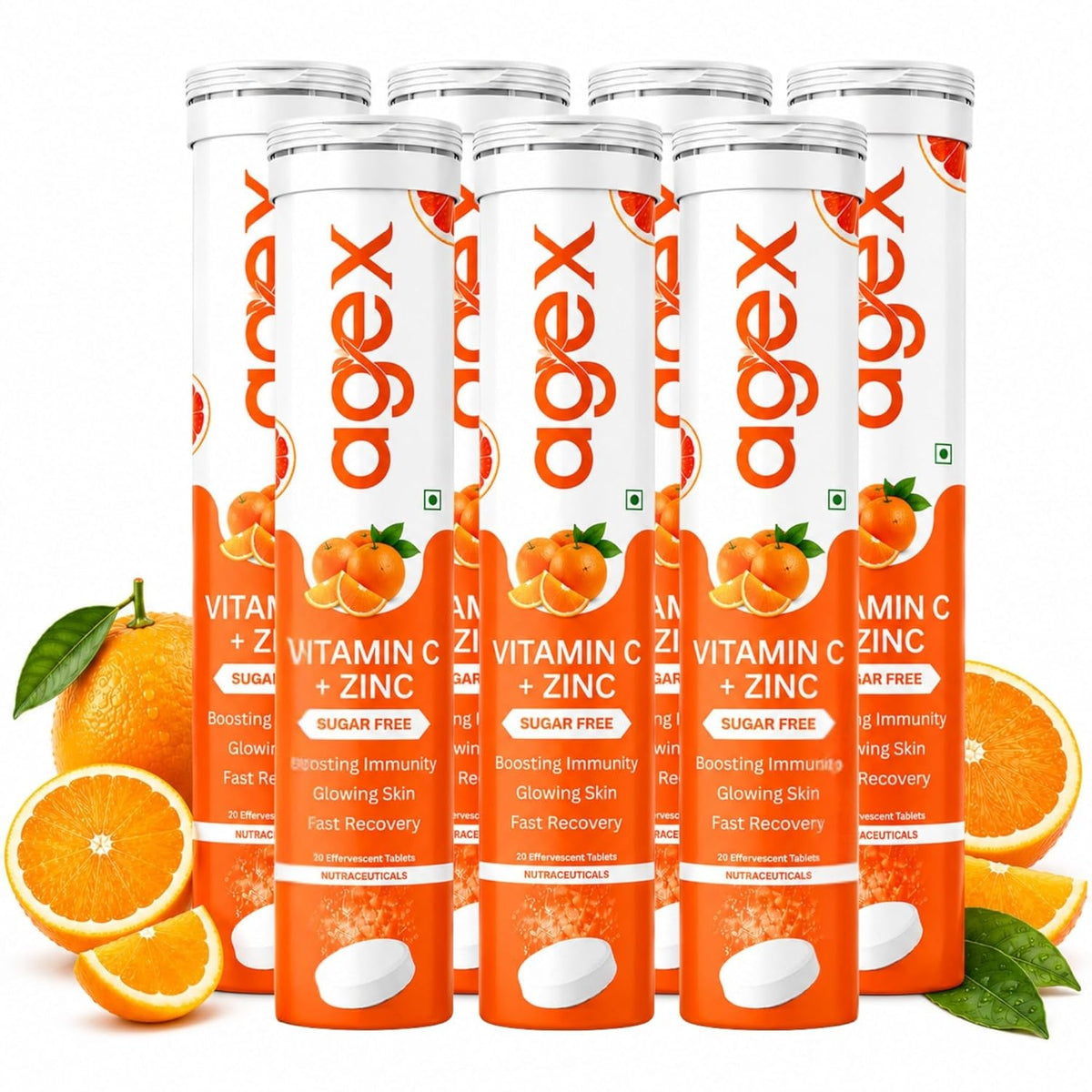 AgeX Vitamin C + Zinc Tablets - 1000mg Immunity Booster