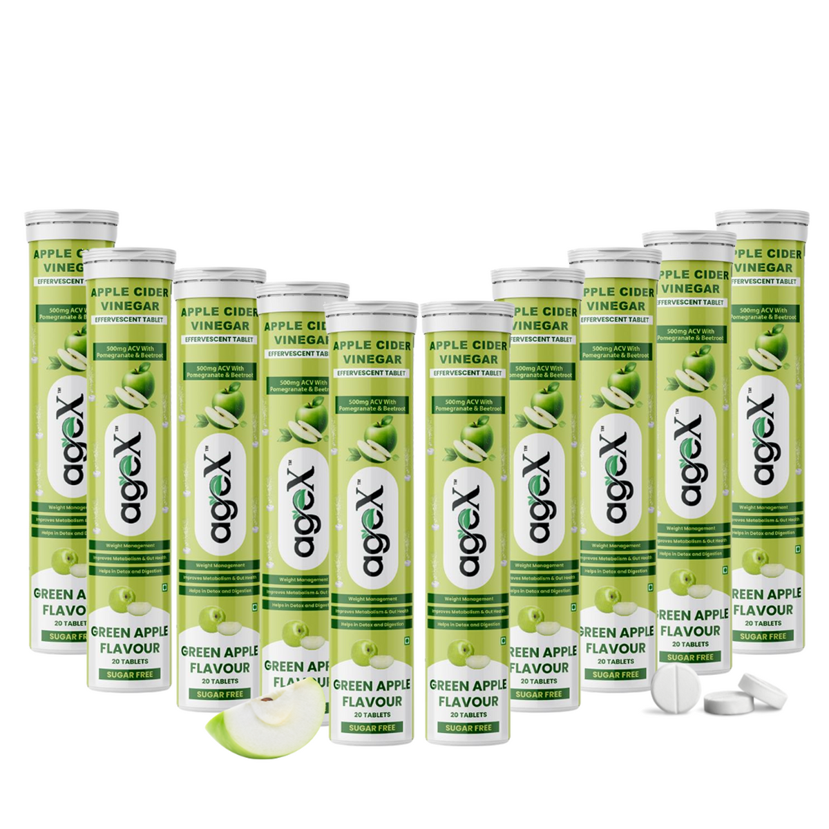 AgeX Apple Cider Vinegar Tablets - 500mg Weight Loss & Detox 10