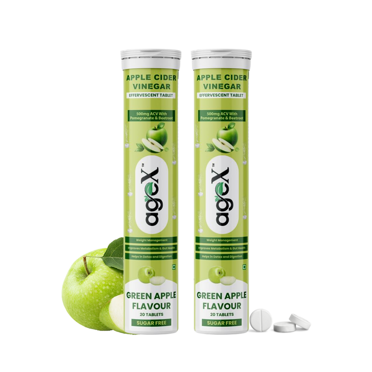 AgeX Apple Cider Vinegar Tablets - 500mg Weight Loss & Detox 2