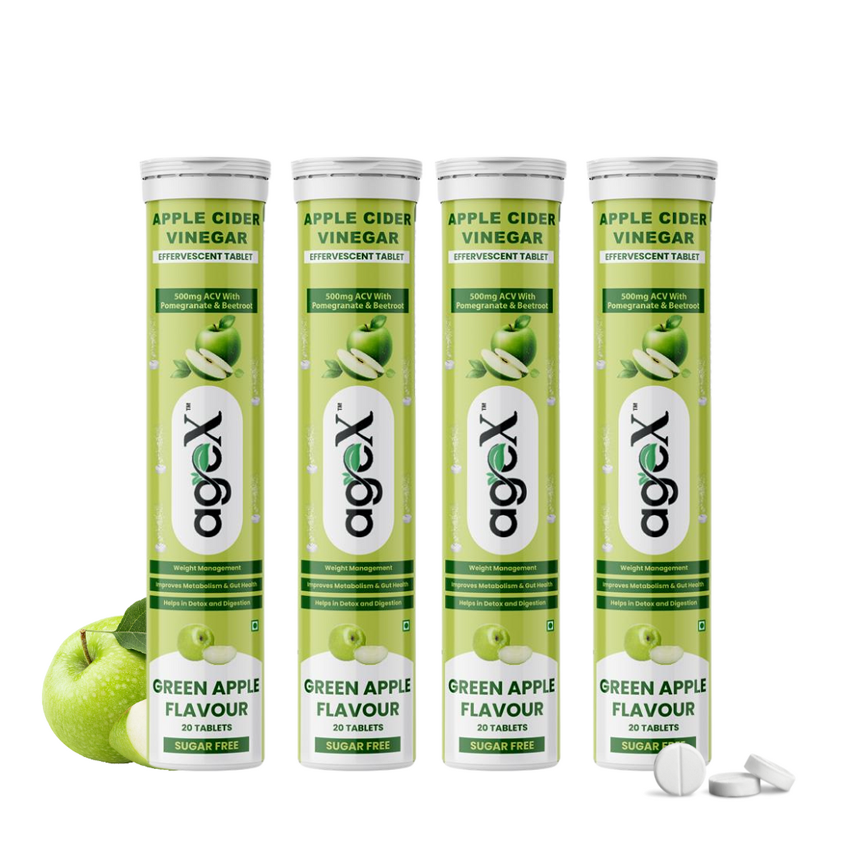 AgeX Apple Cider Vinegar Tablets - 500mg Weight Loss & Detox 4