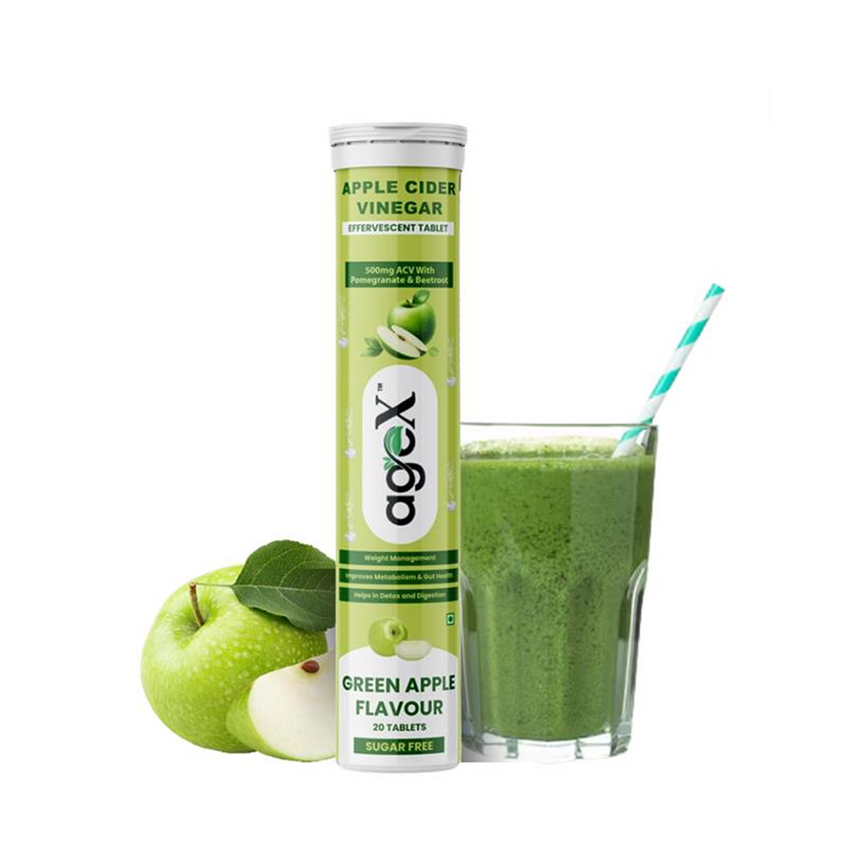 AgeX Apple Cider Vinegar Tablets - 500mg Weight Loss & Detox