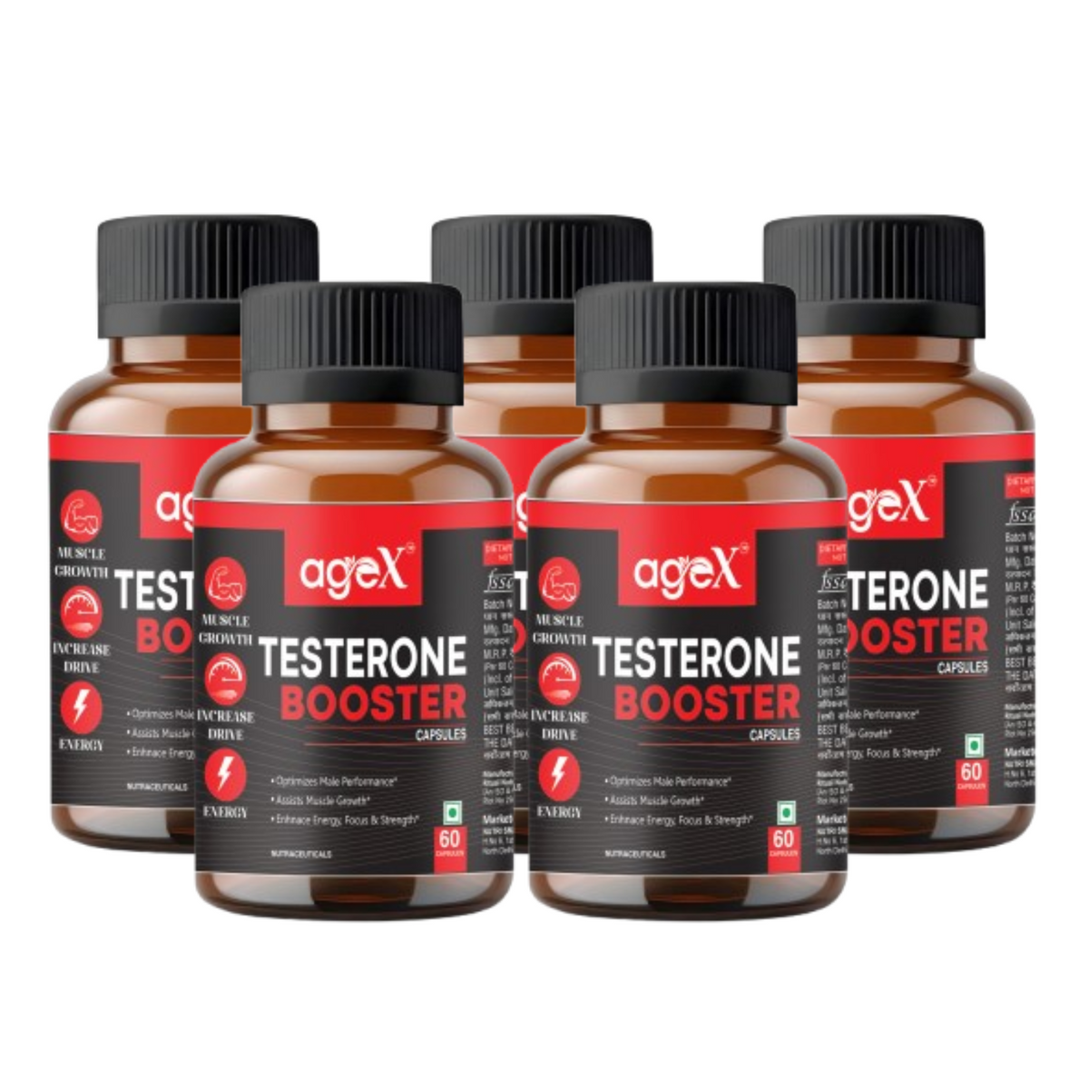 AgeX Testosterone Booster for Men - 60 Capsules 5