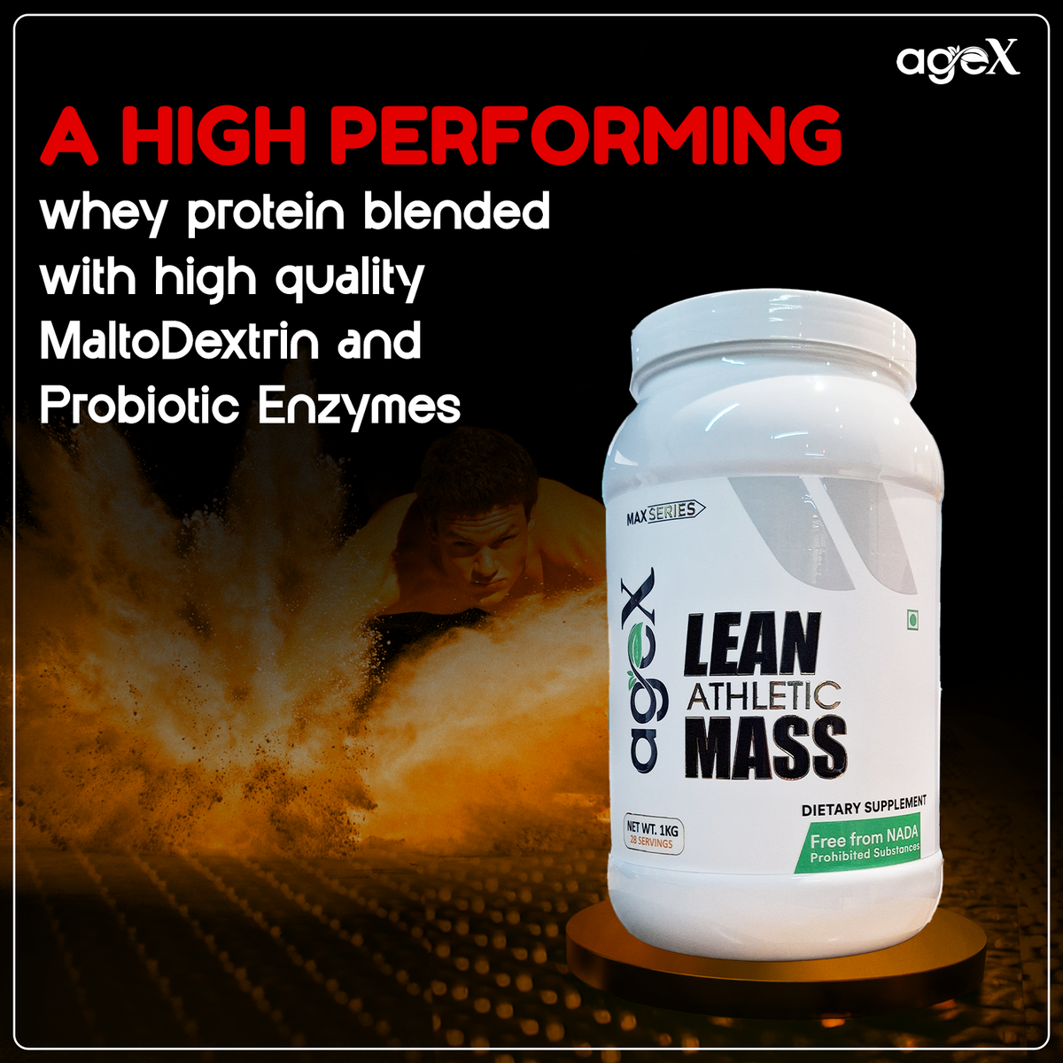 AgeX Lean Athletic Mass - Soy Protein Isolate 26g