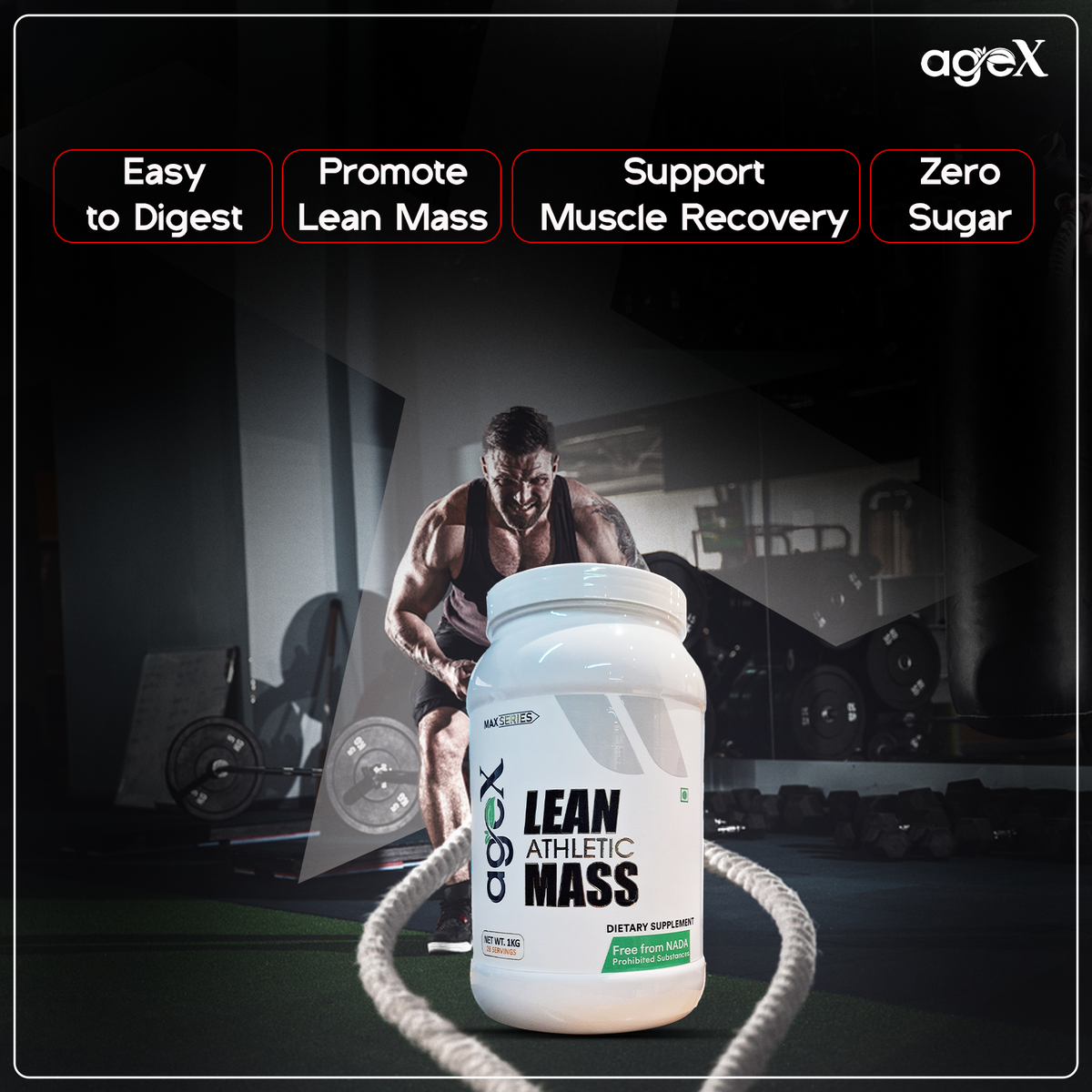 AgeX Lean Athletic Mass - Soy Protein Isolate 26g