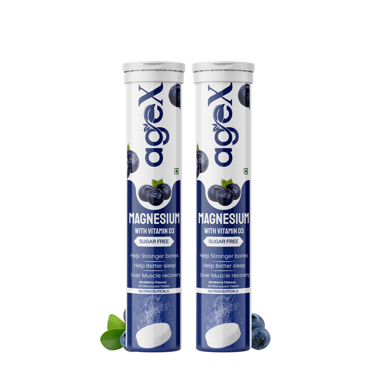 AgeX Magnesium + Vitamin D3 Tablets - Liver Muscle Recovery