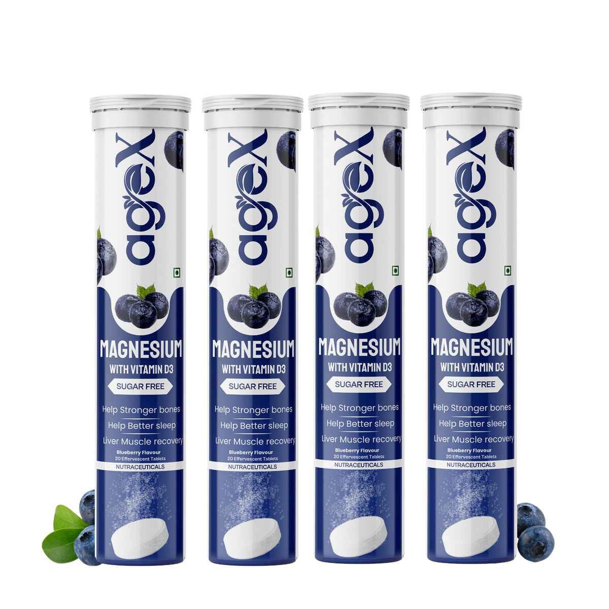 AgeX Magnesium + Vitamin D3 Tablets - Liver Muscle Recovery