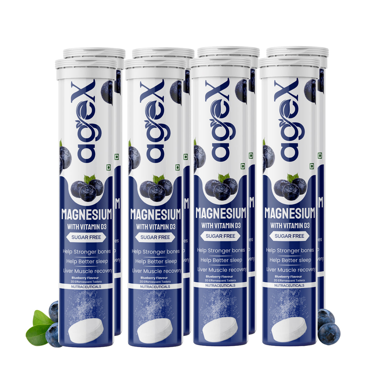 AgeX Magnesium + Vitamin D3 Tablets - Liver Muscle Recovery