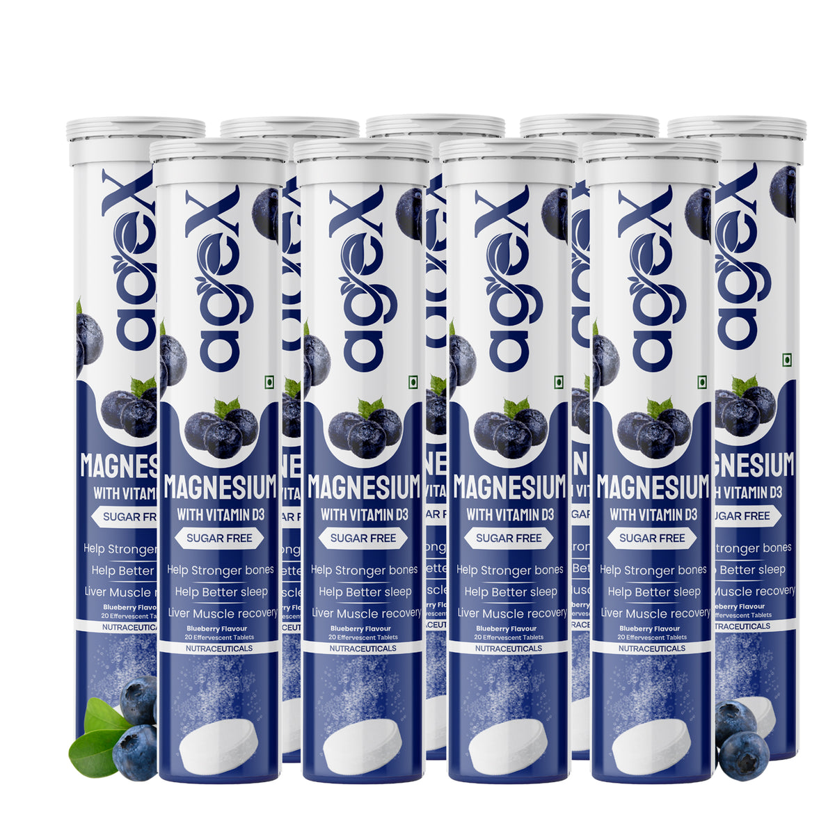 AgeX Magnesium + Vitamin D3 Tablets - Liver Muscle Recovery