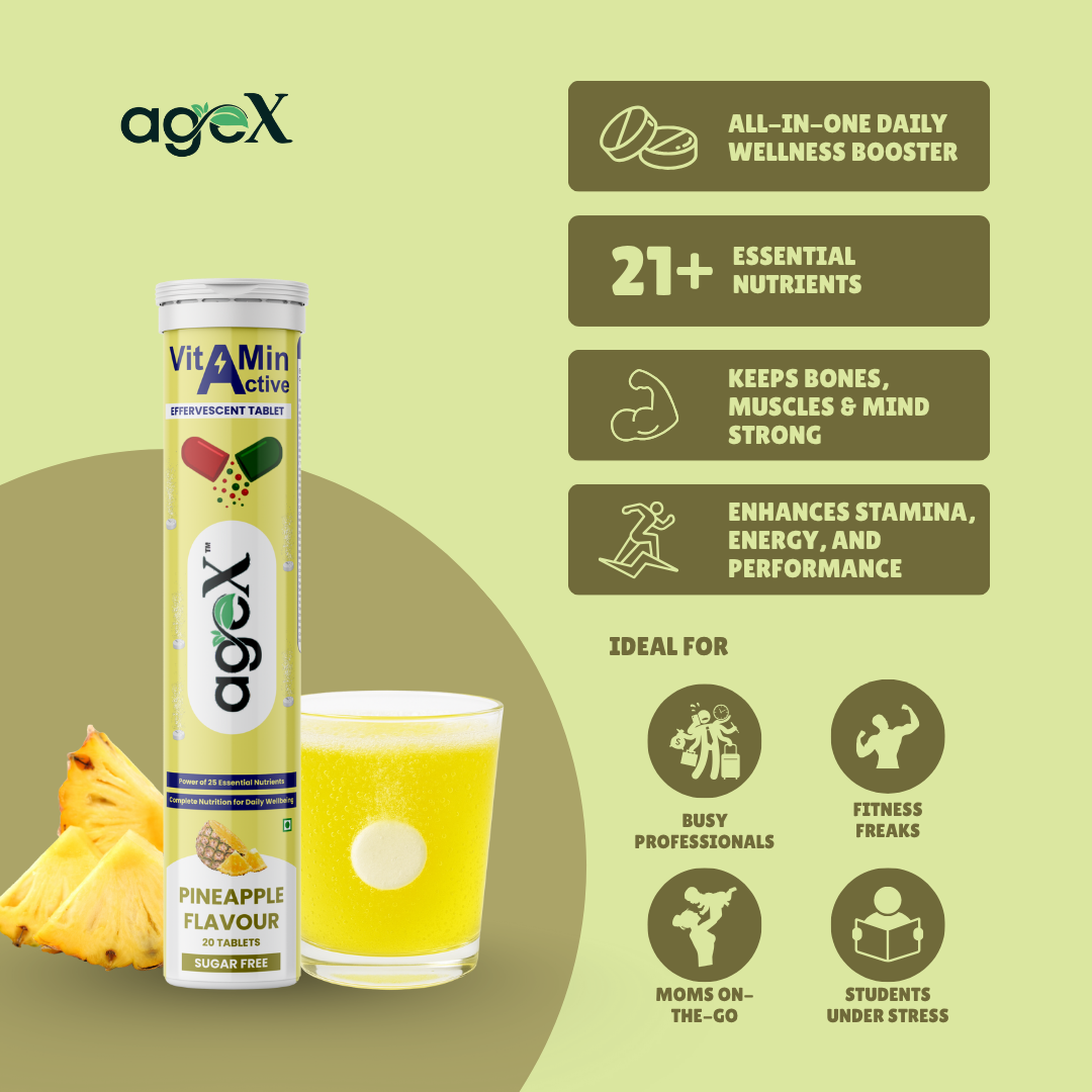 AgeX Daily Multivitamin - 21 Nutrients Effervescent Tablets