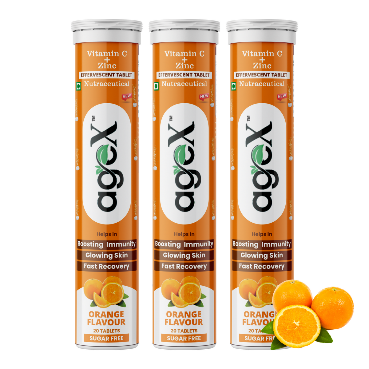AgeX Vitamin C + Zinc Tablets - 1000mg Immunity Booster 3