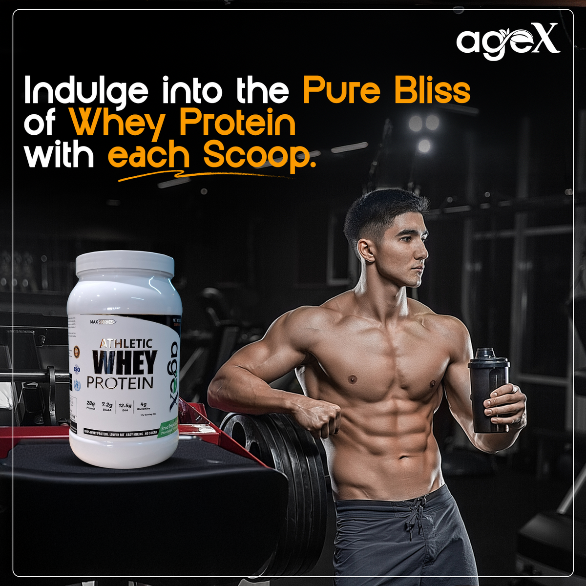 AgeX Athletic Whey Protein Isolate - 28g Protein
