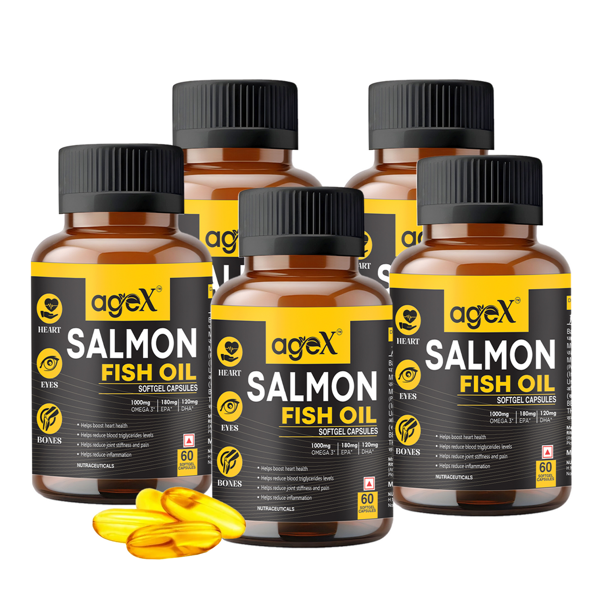 AgeX Omega-3 Fish Oil - 180mg EPA + 120mg DHA 5