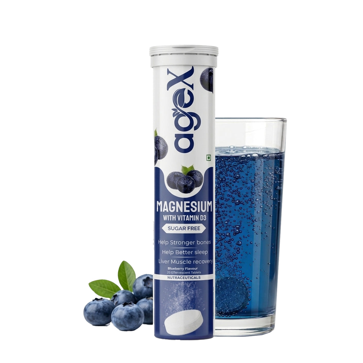 AgeX Magnesium + Vitamin D3 Tablets - Liver Muscle Recovery