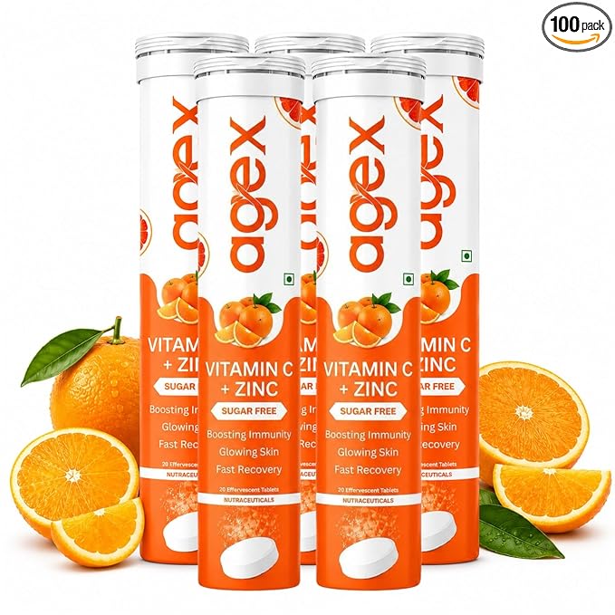 AgeX Vitamin C + Zinc Tablets - 1000mg Immunity Booster