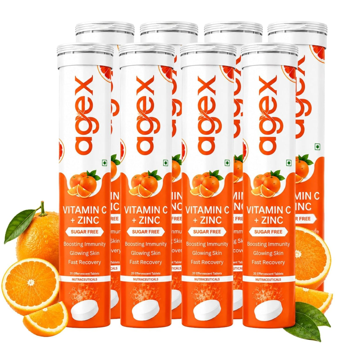 AgeX Vitamin C + Zinc Tablets - 1000mg Immunity Booster