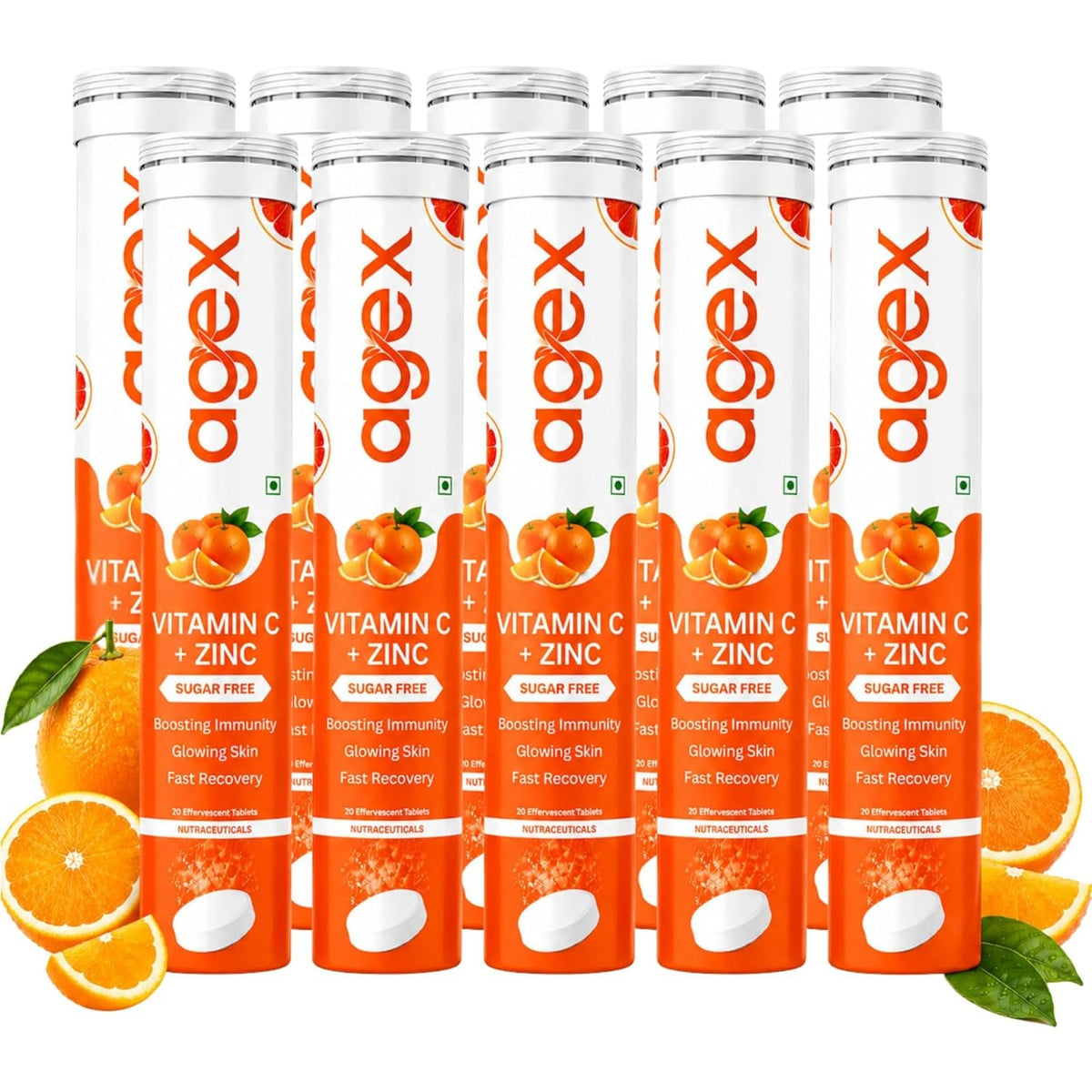 AgeX Vitamin C + Zinc Tablets - 1000mg Immunity Booster