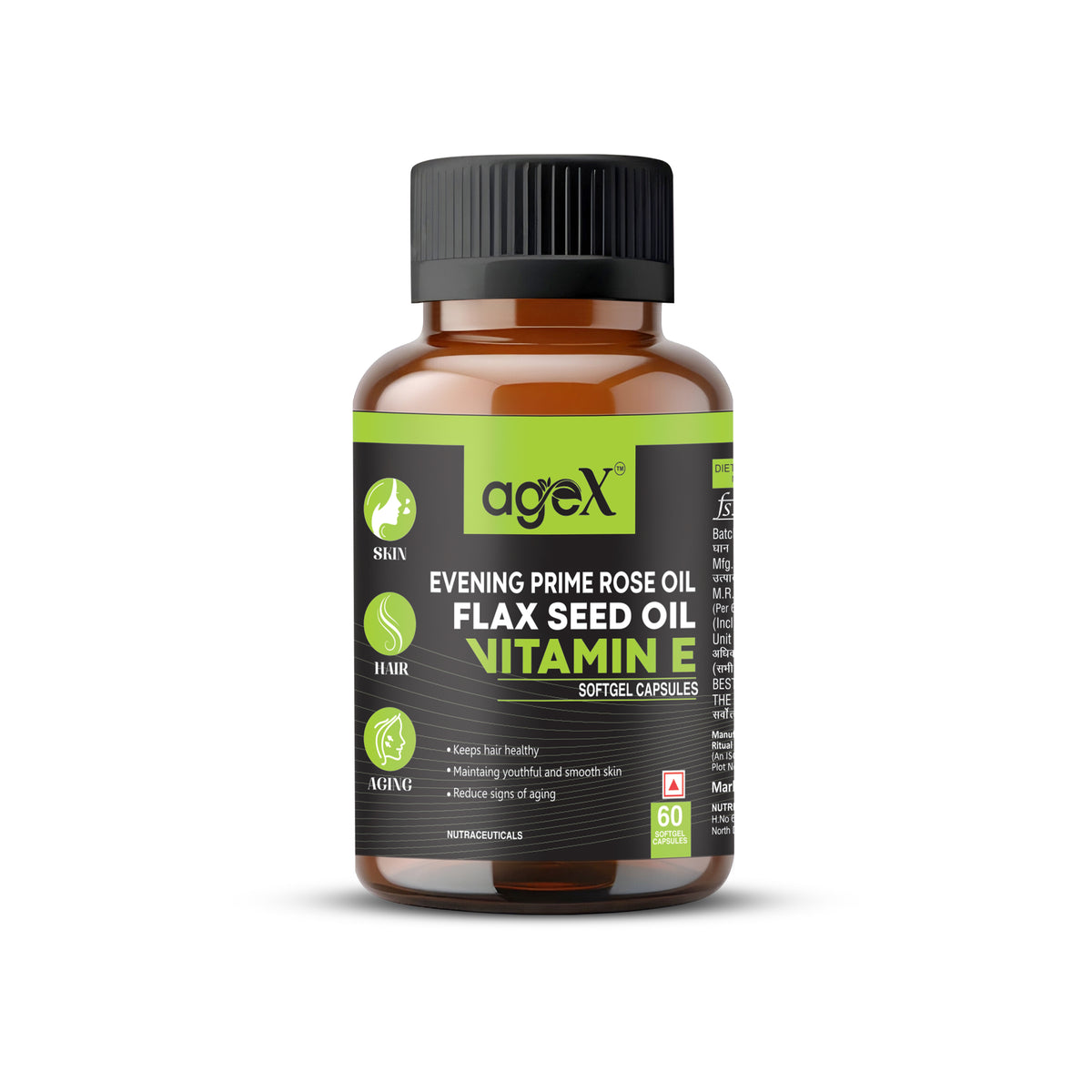Vitamin E + Evening Prime Rose Oil + Flex Seed oil Softgel Capsules