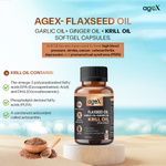 AgeX Flex Power Capsules - Joint, Heart, and Digestive Health Support with Omega-3, Flaxseed Oil, Garlic, Ginger, and Krill Oil