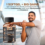 AgeX Flex Power Capsules - Joint, Heart, and Digestive Health Support with Omega-3, Flaxseed Oil, Garlic, Ginger, and Krill Oil