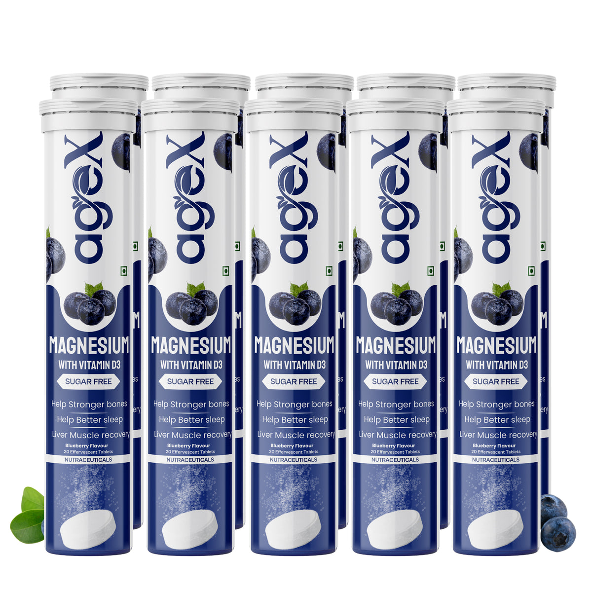 AgeX Magnesium + Vitamin D3 Tablets - Liver Muscle Recovery