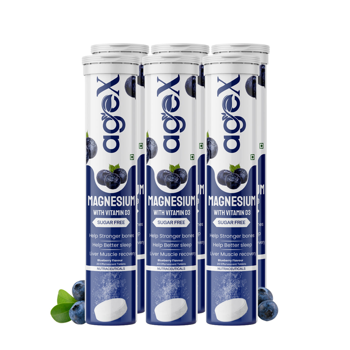 AgeX Magnesium + Vitamin D3 Tablets - Liver Muscle Recovery