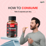 AgeX Natural Testosterone Booster Capsules with Tongkat Ali, Fenugreek & L-Arginine for Stamina, Strength & Male Vitality – 60 Vegetarian Softgels 