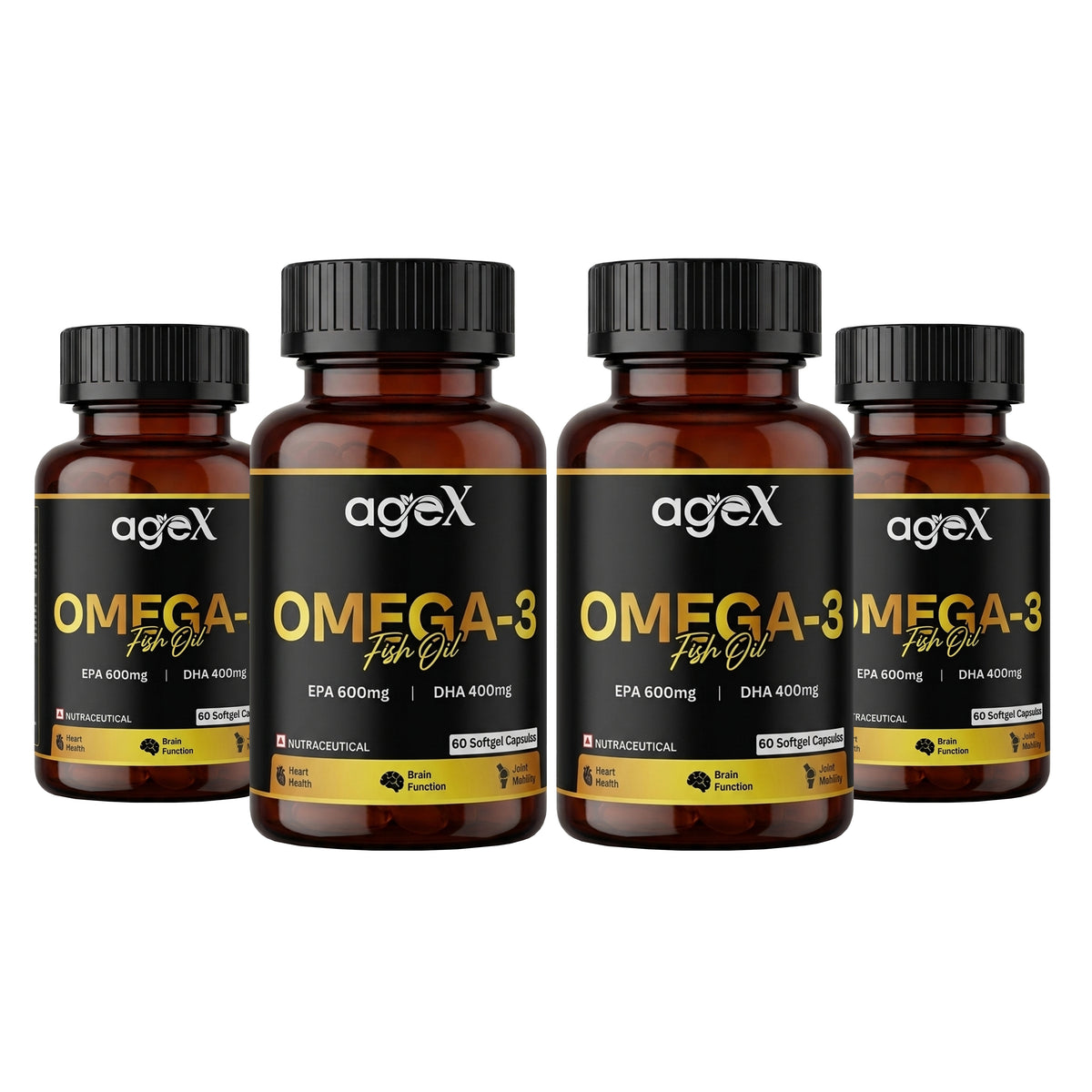 AgeX Omega-3 Fish Oil - 600mg EPA + 400mg DHA