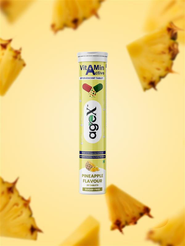 AgeX Multivitamin Effervescent Tablets – Pineapple, 20 Tabs