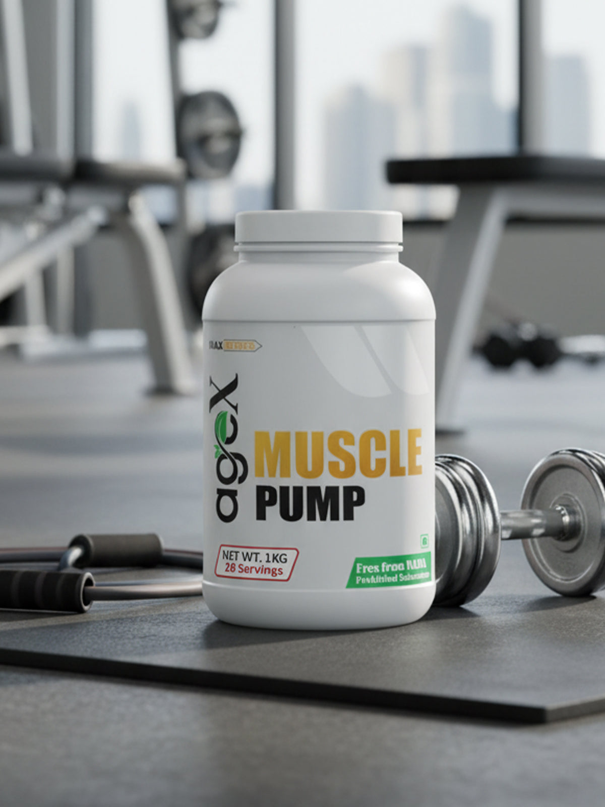 AgeX Muscle Pump – a 100% Pure High Performing Whey Protein Concentrate to Pump your Gains & Muscle Recovery: N-acetyl L-Glutamine, Creatine, and Essential amino acids | About 28 servings per container| Recommended dosage 35 g twice a day | Net. Wt. 1Kg