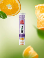 Agex Lung Shield Effervescent Tablets, Orange Flavour, Sugar-Free, 20 Tablets, NAC-600mg with Vitamin C and Zinc
