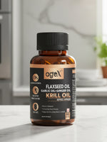 AgeX Flex Power Capsules: Flax Seed, Garlic, Ginger & Krill Oil - 60 Softgel Capsules | Nutritional Powerhouse for Vitality and Well-being | Immunity Boosters, Heart Health Supplement for Adults Men & Women
