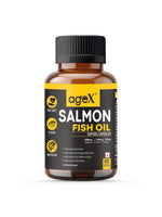 AgeX Omega-3 Fatty Acid 60 Softgel Capsules – 180 mg EPA + 120 mg DHA | Heart, Brain, and Joint Health | Pure Salmon Fish Oil for Men & Women