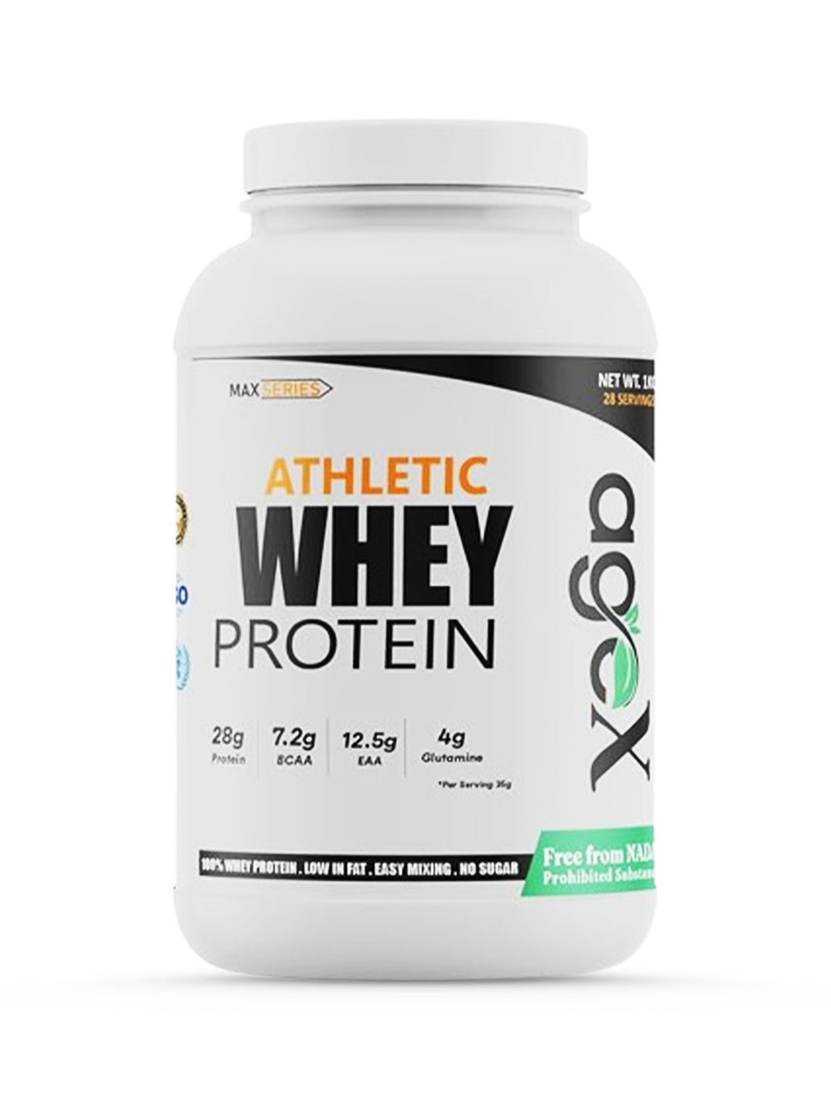 100% Pure AgeX Athletic Whey Protein: A premium whey protein isolate ,Protein 28g, 12.5 g EAA, with probiotic enzymes for Repair, building lean muscle & weight management | About 28 servings per container| Net Wt. 1Kg